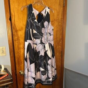 Roz & Ali black, light pink  and White Floral Dress